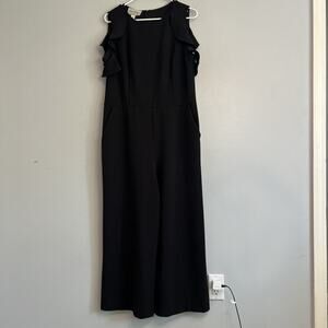 Donna Morgan Black Sleeveless Jumpsuit SZ 14 Romper Pantsuit One Piece Formal